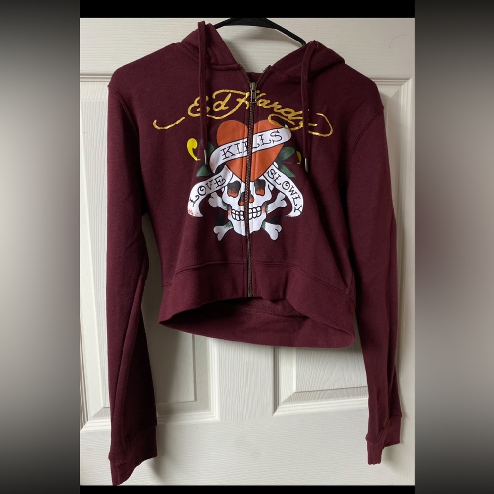 Ed Hardy Burgundy Hoodie